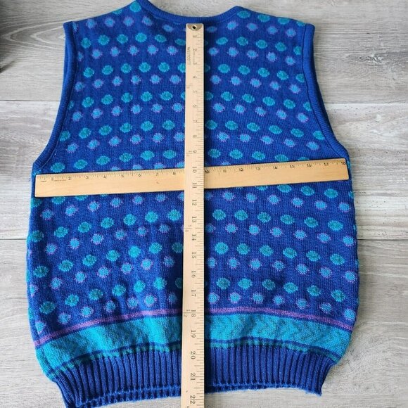Pendleton Sweater Vest Womens Medium Wool Polka Dot Blend Golf Pullover Vintage - Picture 7 of 11